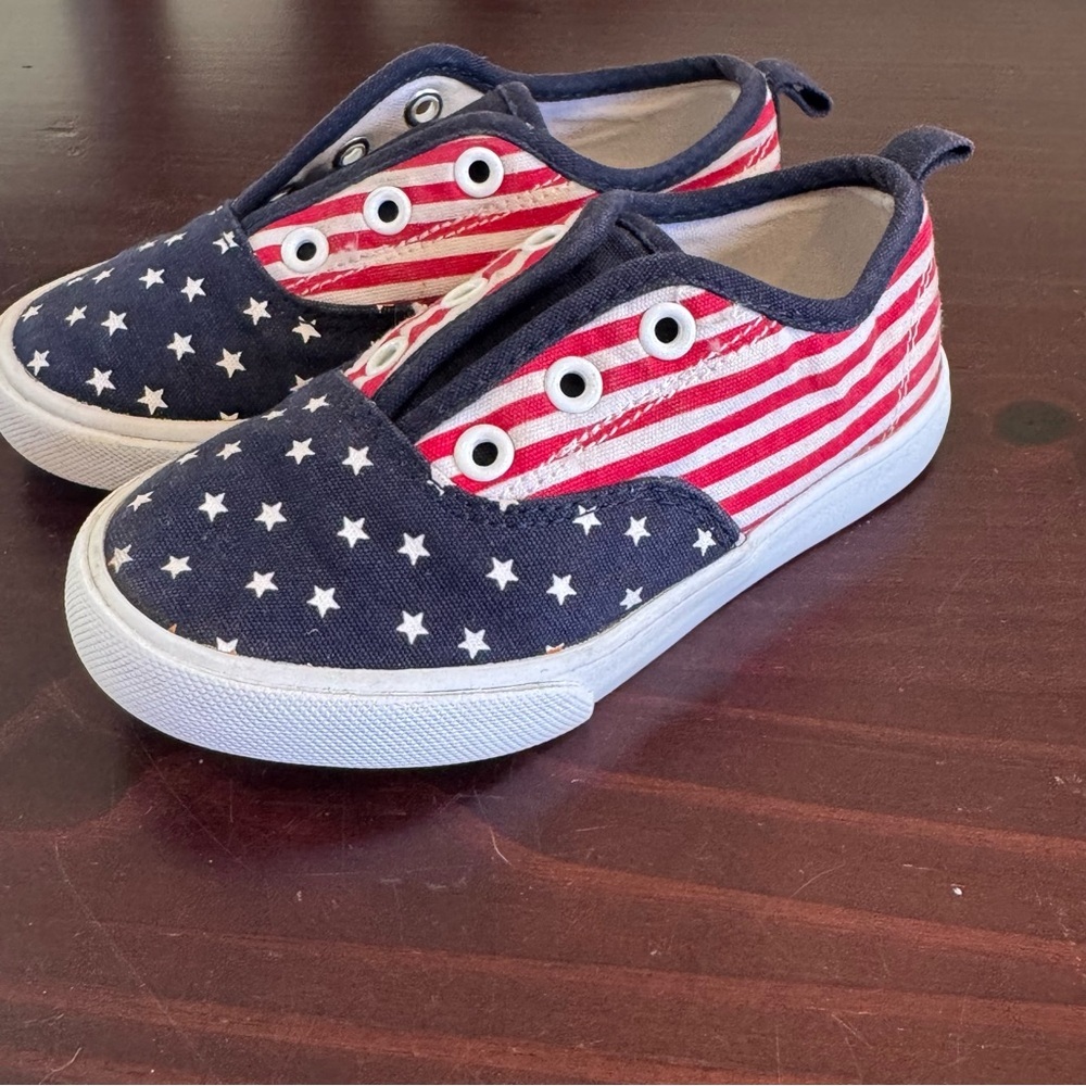 Gymboree toddler 9 Red White Blue Stars stripes patriotic flag 4th July shoes - Picture 4 of 12